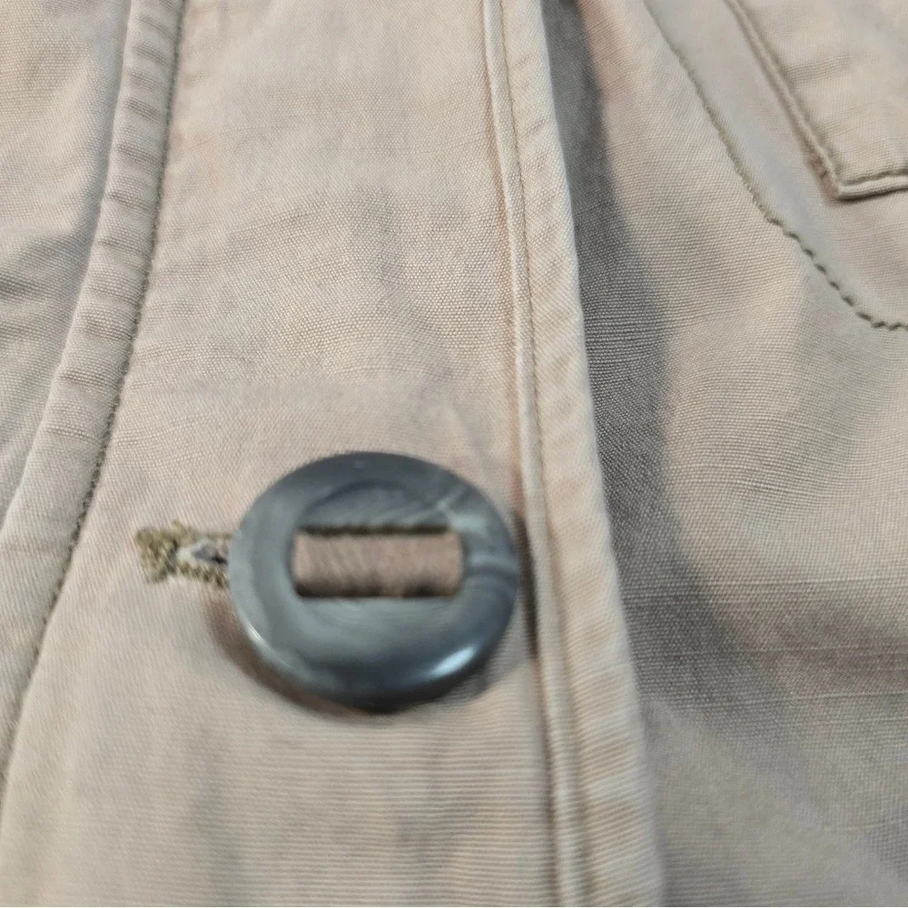 Ann Taylor LOFT Womens XL Tan Khaki Utility Field Jacket Button Front Drawstring - Picture 8 of 10